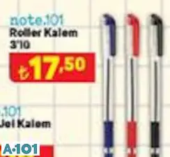 NOTE 101 ROLLER KALEM 3'LÜ